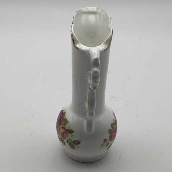 Vintage Fine Bone China Cottage Rose 5” Miniature Vase/Pitcher - Picture 3 of 12